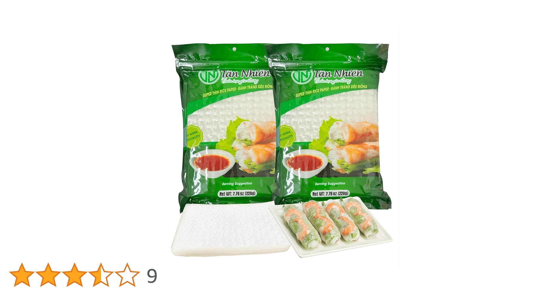 Amazon.co.jp: ライスペーパー 極薄 無添加 Tan Nhien 220gr x2